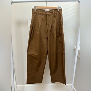 Oak + Fort High Waisted Wide Leg Cotton Pant